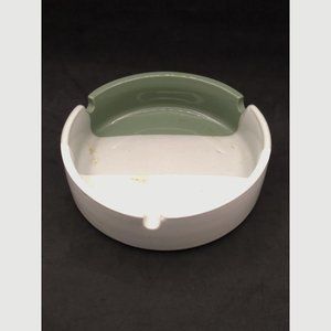 Vtg. Nevco Korea MCM Retro Diner Ceramic Striped Round 4.75" Ashtray READ